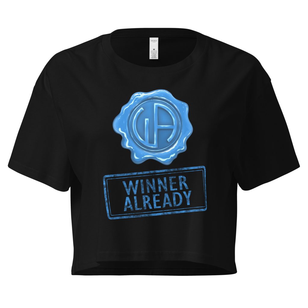 Win Stamp Blue | Women’s crop top