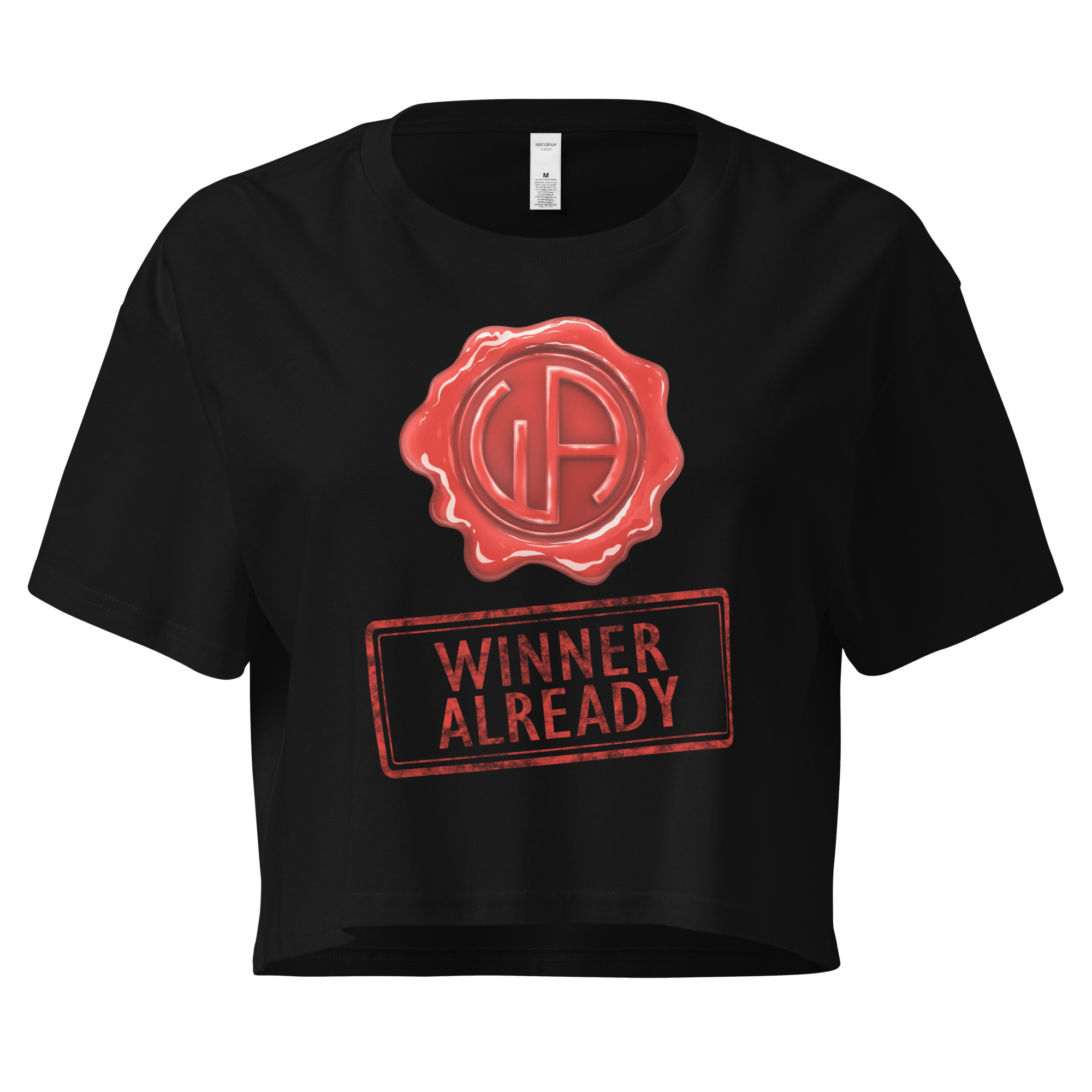 Win Stamp Red | Women’s crop top