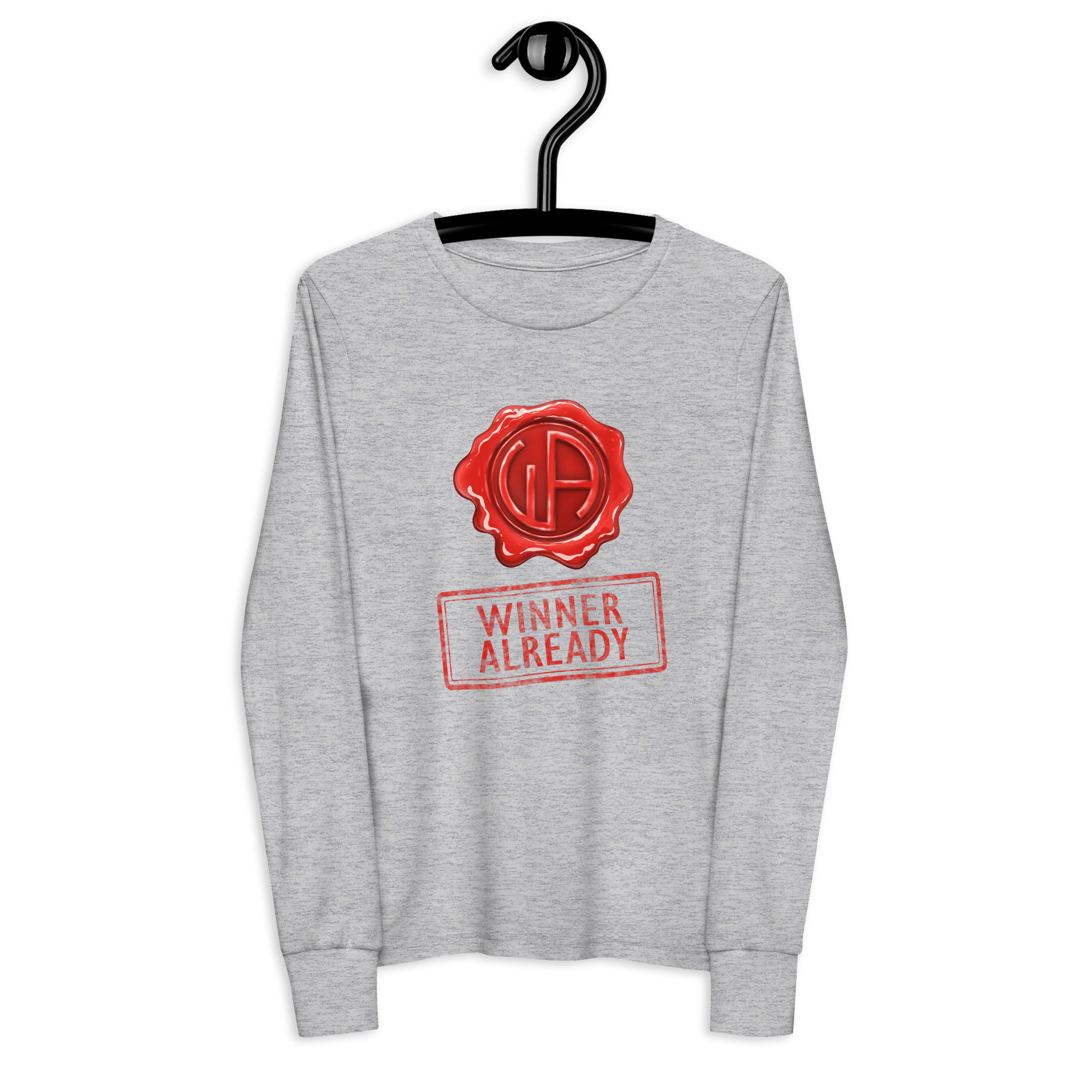 Win Stamp Red | Youth long sleeve tee - Image 3