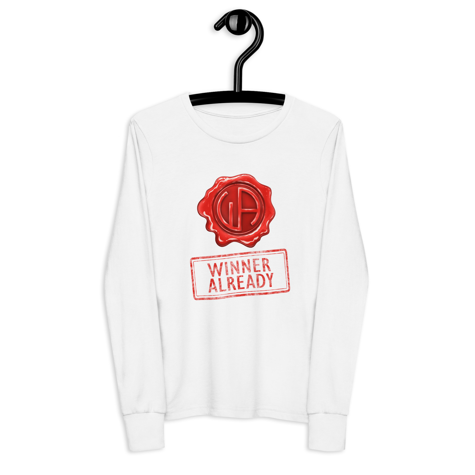 Win Stamp Red | Youth long sleeve tee - Image 4